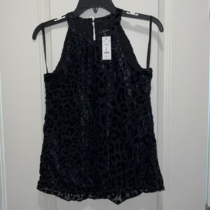 WHBM halter leopard velour